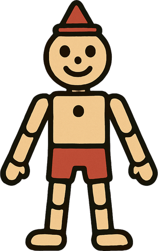 Basit bir kukla figürü.
In-Game asset.  2d.  High contrast.  No shadows