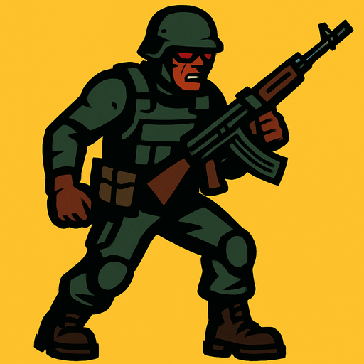 Modern çağ düşman.
In-Game asset.  2d.  High contrast.  No shadows