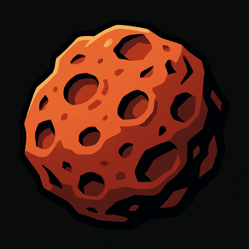 random asteroid stone.
In-Game asset.  2d.  High contrast.  No shadows