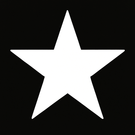 a white star.
In-Game asset.  2d.  High contrast.  No shadows