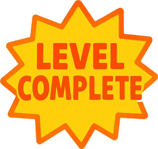 level complete background.
In-Game asset.  2d.  High contrast.  No shadows