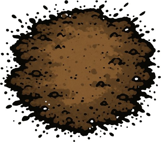 Make a dirty patch of dirt.
In-Game asset.  2d.  High contrast.  No shadows