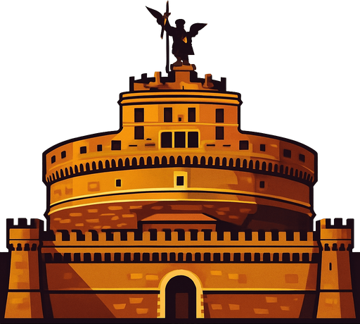 roma castle.
In-Game asset.  2d.  High contrast.  No shadows