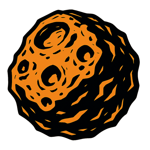 asteroid.
In-Game asset.  2d.  High contrast.  No shadows
