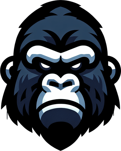 Gorilla.
Single Game Texture.  In-Game asset.  Blank background.  High contrast.  No shadows. 2d