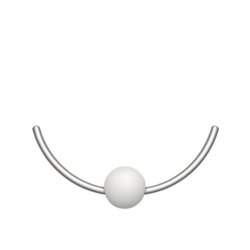 Simple white ball at the center of the arc