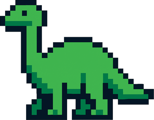 Brontosaurus pixel.
In-Game asset.  2d.  High contrast.  No shadows