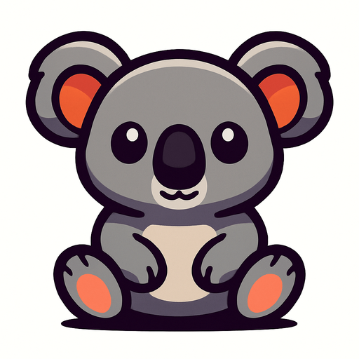 cute koala.
In-Game asset.  2d.  High contrast.  No shadows