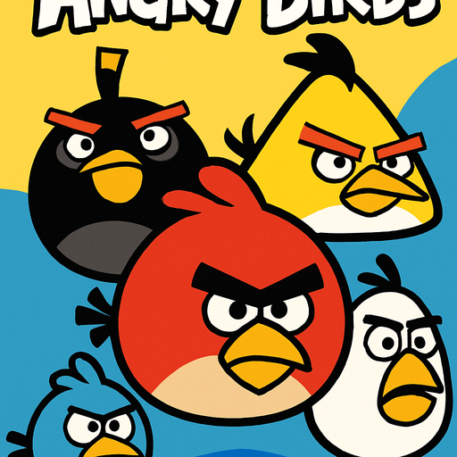 Angry birds vertical poster.
In-Game asset.  2d.  High contrast.  No shadows