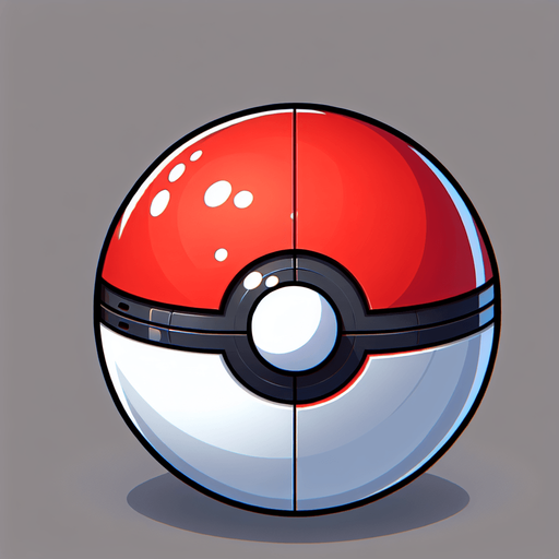 Generate an image of a Poké Ball  from Pokémon.
Single Game Texture. In-Game asset. 2d. Blank background. High contrast. No shadows.