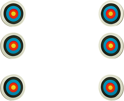 Haz el cesped del medio de un verde mas amarillo. añade dianas de tiro a las lados sobre los arbustos dos de cada lado.