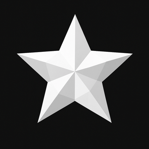 low polly white star.
In-Game asset.  2d.  High contrast.  No shadows
