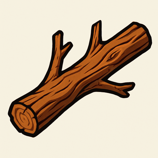 rama de madera.
In-Game asset.  2d.  High contrast.  No shadows
