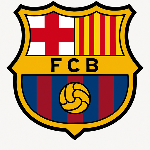 Barcelona logo oluştur.
In-Game asset.  High contrast.  No shadows