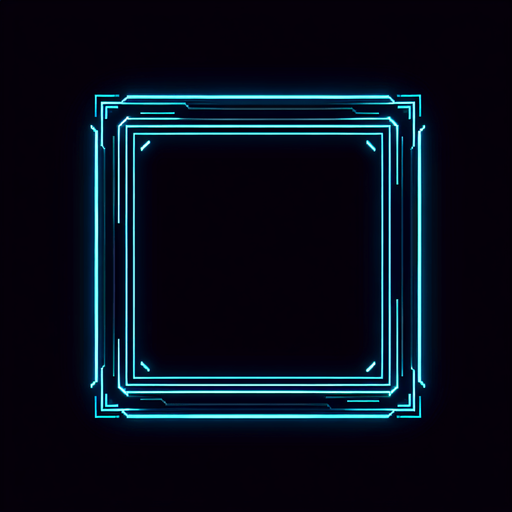 square with Neon dark blue borders, simple, cyberpunk, 2d.
Single Game Texture. In-Game asset. 2d. Blank background. High contrast. No shadows.