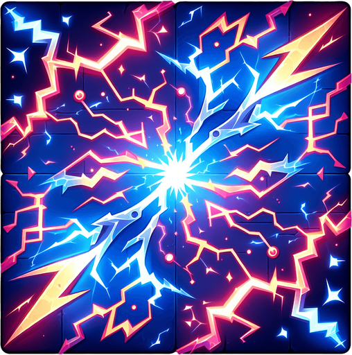 Electricity.
Single Game Texture.  In-Game asset.  2d.  Blank background.  High contrast.  No shadows