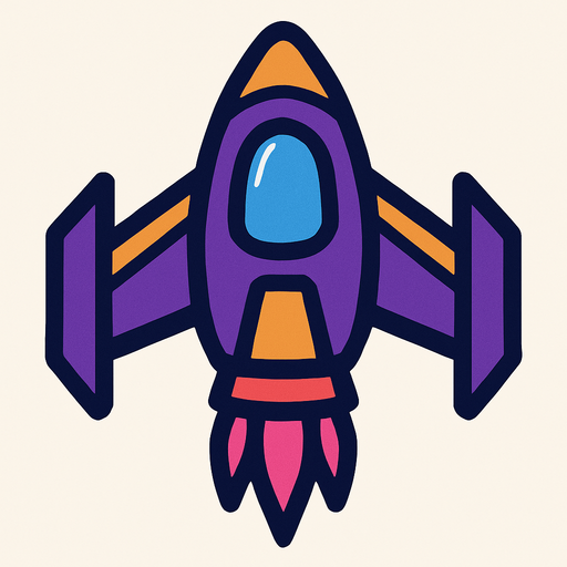 Uzay gemisi.
In-Game asset.  2d.  High contrast.  No shadows