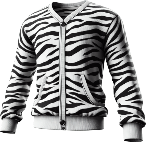 flannel zebra pyjamas.
Single Game Texture.  In-Game asset.  2d.  Blank background.  High contrast.  No shadows
