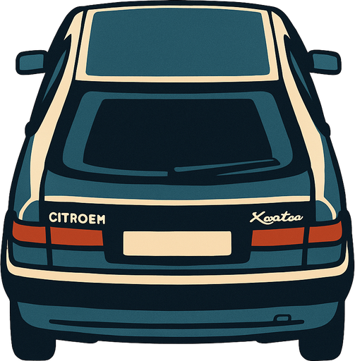Citroen xantia arkasi ama yukaridan
In-Game asset.  2d.  High contrast.  No shadows