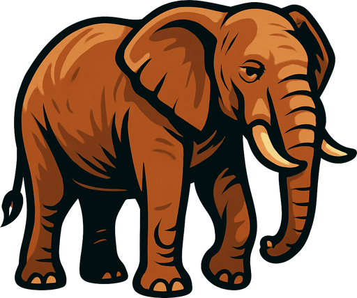 Elephant full body.
In-Game asset.  2d.  High contrast.  No shadows