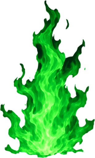I want a ultimate green fire.
In-Game asset.  High contrast