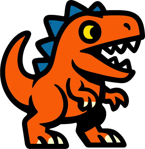 Dinozor.
In-Game asset.  2d.  High contrast.  No shadows