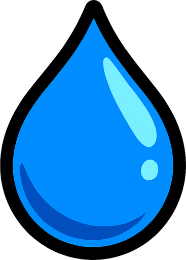 water drop.
In-Game asset.  2d.  High contrast.  No shadows