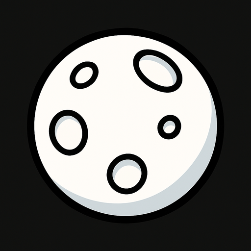 oyunlardaki beyaz ay.
In-Game asset.  2d.  High contrast.  No shadows