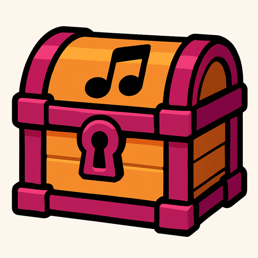 musicChest.
In-Game asset.  2d.  High contrast.  No shadows