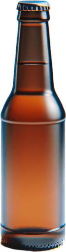 western glass beer bottle.
Single Game Texture. In-Game asset. 2d. Blank background. High contrast. No shadows.