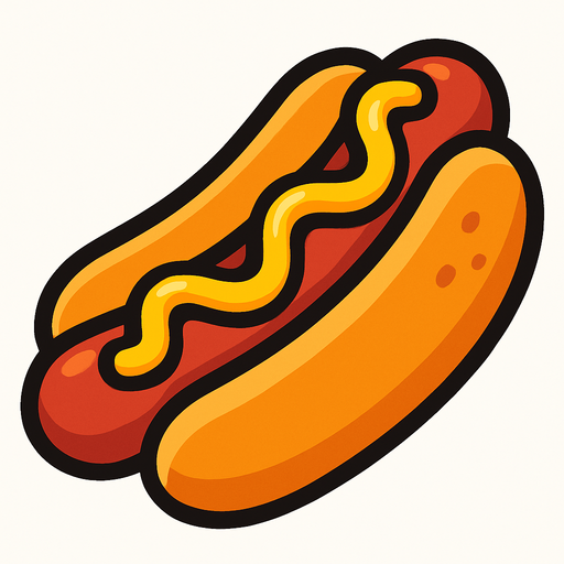 hotdog.
In-Game asset.  2d.  High contrast.  No shadows