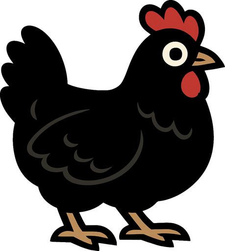 Black chicken.
In-Game asset.  2d.  High contrast.  No shadows