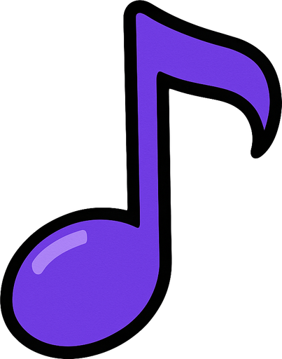 2D muzik yalniz notasi.
In-Game asset.  2d.  High contrast.  No shadows