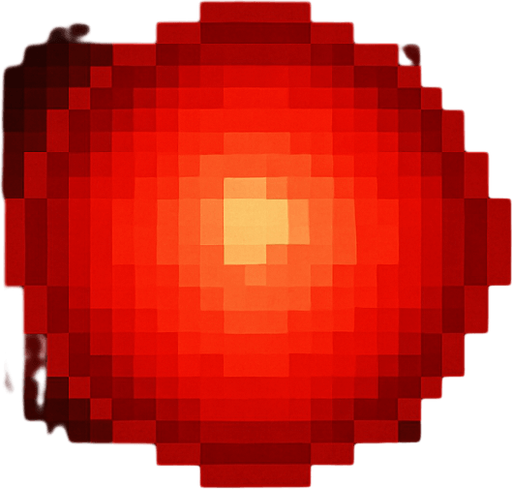2d pixel high quality A red charcing glowing ball. Bright red core with subtle outer glow. 
Single Game Texture. In-Game asset. 2d. Blank background. High contrast. No shadows.