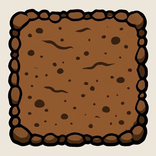 dirt square.
In-Game asset.  2d.  High contrast.  No shadows