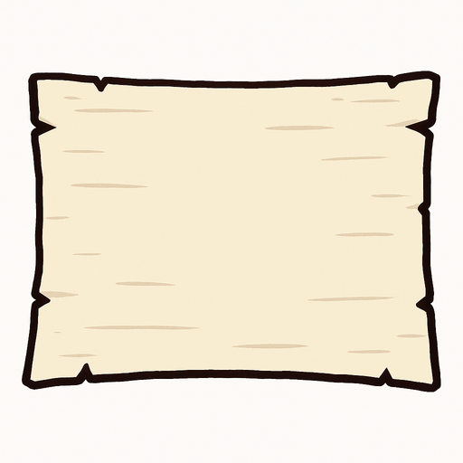 horizontal papel blanco.
In-Game asset.  2d.  High contrast.  No shadows