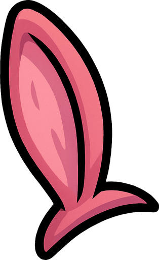 Pink rabbit ear.
In-Game asset.  2d.  High contrast.  No shadows