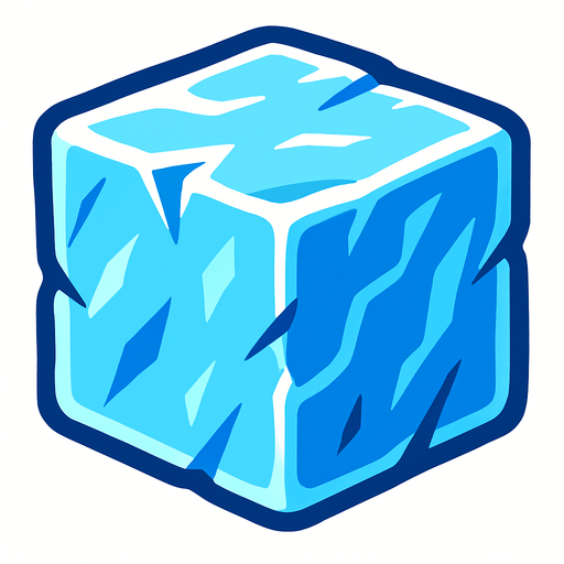 Ice block.
In-Game asset.  2d.  High contrast.  No shadows