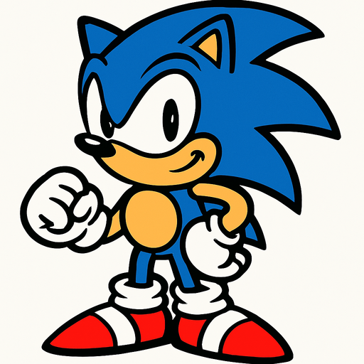 sonic.
In-Game asset.  2d.  High contrast.  No shadows