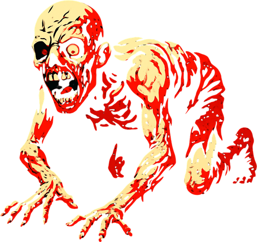 crawler zombie.
In-Game asset.  2d.  High contrast.  No shadows
