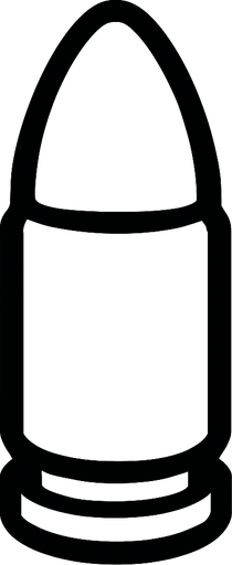 white bullet.
In-Game asset.  2d.  High contrast.  No shadows