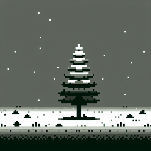 Tree, indie style, low resolution.
Single Game Texture. In-Game asset. 2d. Blank background. High contrast.