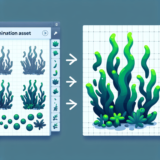 Водоросли

Анимация.
Single Game Texture. In-Game asset. 2d. Blank background. High contrast. No shadows.