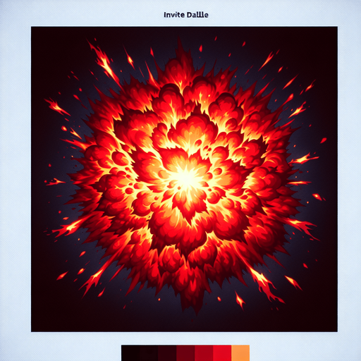 red fire explosion.
Single Game Texture.  In-Game asset.  2d.  Blank background.  High contrast.  No shadows