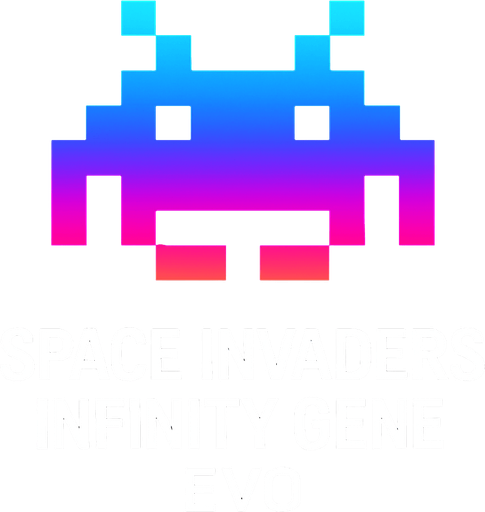 Make me a Spacelnvaders InfinityGene EVO character.
In-Game asset.  2d.  High contrast.  No shadows