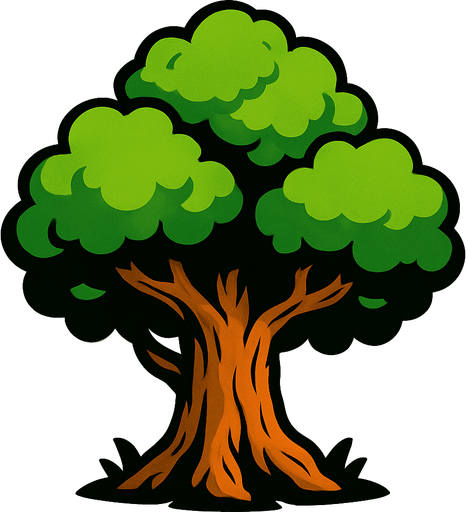 tree.
In-Game asset.  2d.  High contrast.  No shadows
