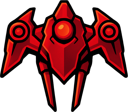 enimy space ship.
In-Game asset.  2d.  High contrast.  No shadows