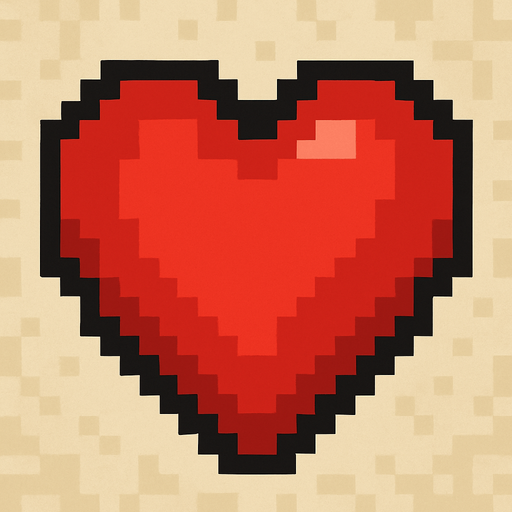 Pixel art Heart.
In-Game asset.  High contrast.  No shadows