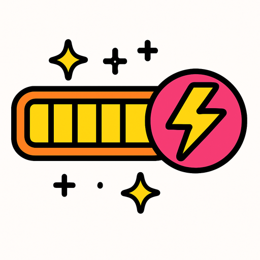 Barra de energía llamativa.
In-Game asset.  2d.  High contrast.  No shadows