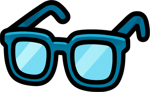 Glasses.
In-Game asset.  2d.  High contrast.  No shadows